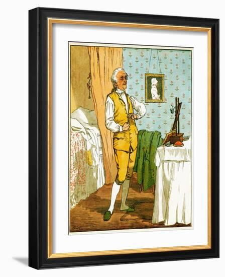 The Good Man of Islington Dressing, Illustration from an Elegy on the Death of a Mad Dog'' by Olive-Randolph Caldecott-Framed Giclee Print