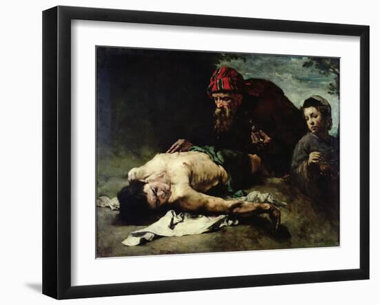 The Good Samaritan, 1870-75 (Oil on Canvas)-Auguste Theodule Ribot-Framed Giclee Print