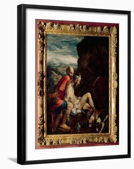 The Good Samaritan, c.1550-70-Jacopo Bassano-Framed Giclee Print