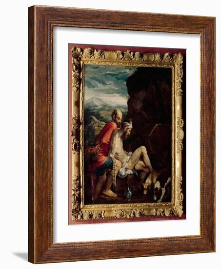 The Good Samaritan, c.1550-70-Jacopo Bassano-Framed Giclee Print