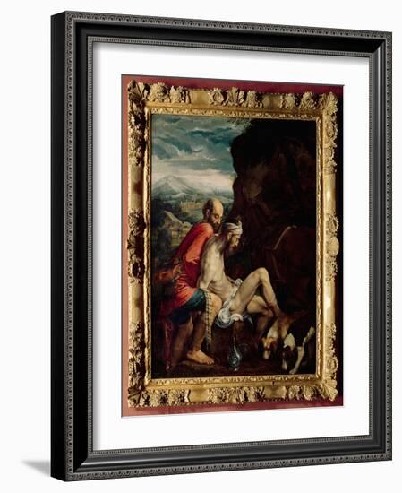 The Good Samaritan, c.1550-70-Jacopo Bassano-Framed Giclee Print