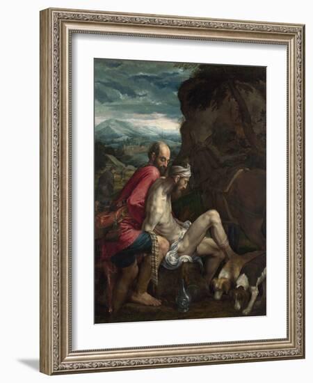 The Good Samaritan, Ca 1562-1563-Jacopo Bassano-Framed Giclee Print