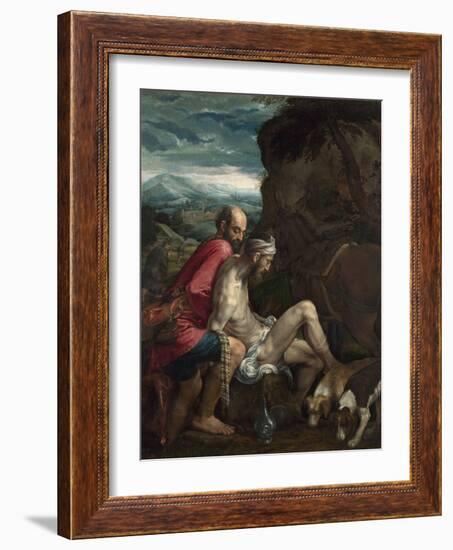 The Good Samaritan, Ca 1562-1563-Jacopo Bassano-Framed Giclee Print