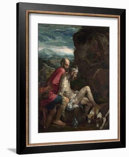 The Good Samaritan, Ca 1562-1563-Jacopo Bassano-Framed Giclee Print