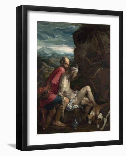 The Good Samaritan, Ca 1562-1563-Jacopo Bassano-Framed Giclee Print