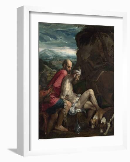 The Good Samaritan, Ca 1562-1563-Jacopo Bassano-Framed Giclee Print