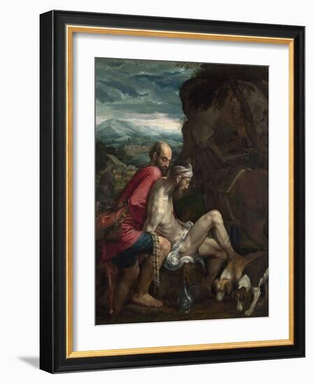 The Good Samaritan, Ca 1562-1563-Jacopo Bassano-Framed Giclee Print