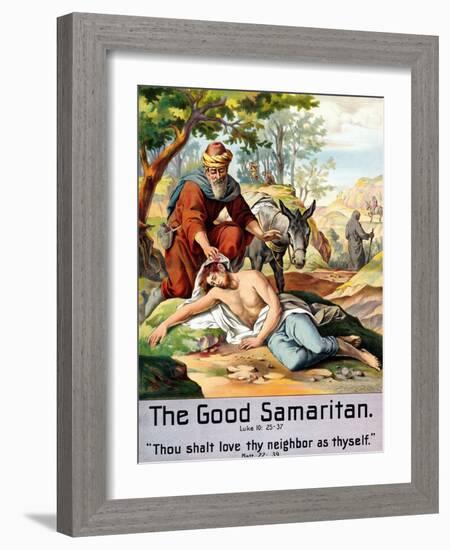The good Samaritan, circa 1905.-Stocktrek Images-Framed Art Print