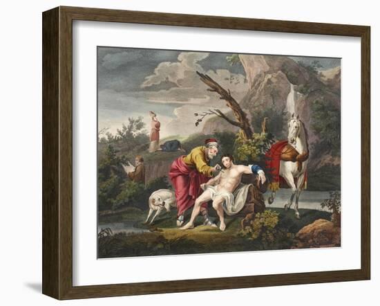 The Good Samaritan, Illustration from 'Hogarth Restored: the Whole Works of the Celebrated…-William Hogarth-Framed Giclee Print