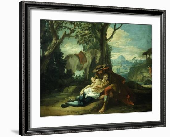 The Good Samaritan - Samaritan Helping Wounded Robbed Man-Domenico Fontebasso-Framed Giclee Print