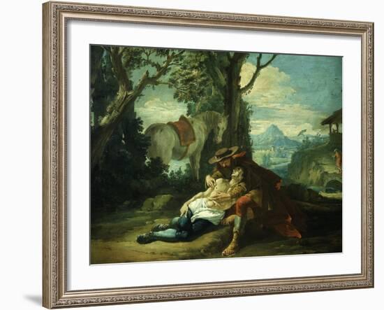 The Good Samaritan - Samaritan Helping Wounded Robbed Man-Domenico Fontebasso-Framed Giclee Print