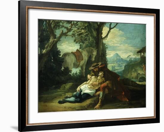 The Good Samaritan - Samaritan Helping Wounded Robbed Man-Domenico Fontebasso-Framed Giclee Print