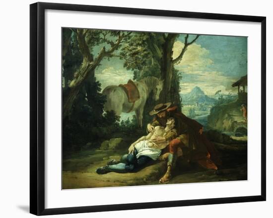 The Good Samaritan - Samaritan Helping Wounded Robbed Man-Domenico Fontebasso-Framed Giclee Print