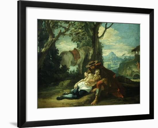 The Good Samaritan - Samaritan Helping Wounded Robbed Man-Domenico Fontebasso-Framed Giclee Print