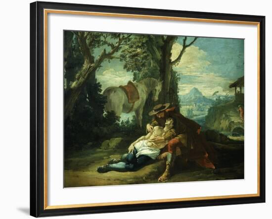 The Good Samaritan - Samaritan Helping Wounded Robbed Man-Domenico Fontebasso-Framed Giclee Print