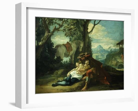 The Good Samaritan - Samaritan Helping Wounded Robbed Man-Domenico Fontebasso-Framed Giclee Print