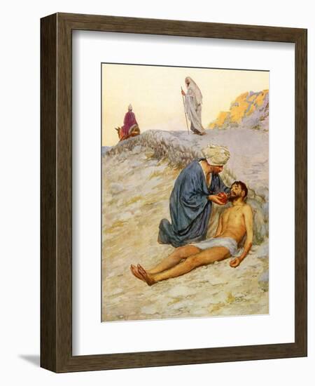 The Good Samaritan-William Henry Margetson-Framed Giclee Print