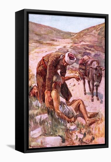 The Good Samaritan-Harold Copping-Framed Premier Image Canvas