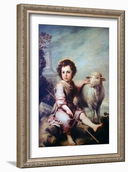 The Good Shepherd, C1650-Bartolomé Esteban Murillo-Framed Giclee Print