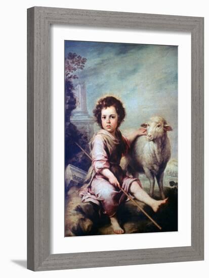 The Good Shepherd, C1650-Bartolomé Esteban Murillo-Framed Giclee Print