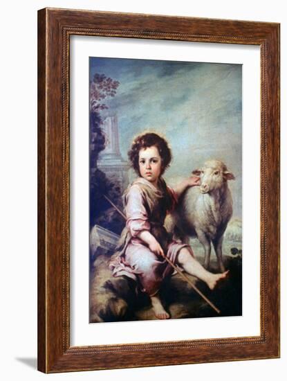 The Good Shepherd, C1650-Bartolomé Esteban Murillo-Framed Giclee Print