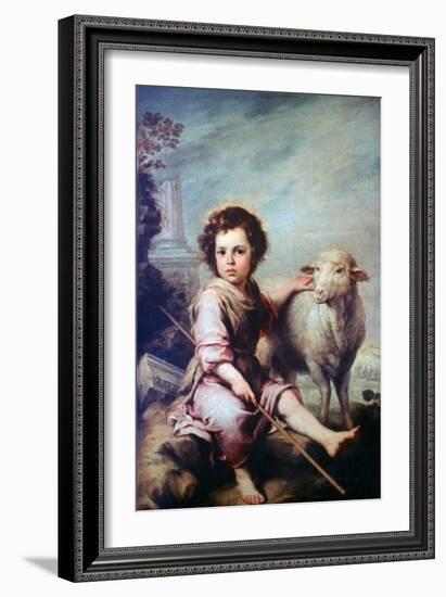 The Good Shepherd, C1650-Bartolomé Esteban Murillo-Framed Giclee Print