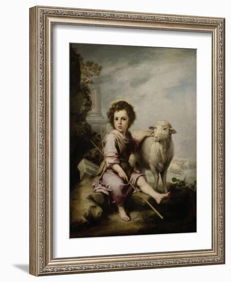 The Good Shepherd, Ca. 1660, Spanish School-Bartolome Esteban Murillo-Framed Giclee Print