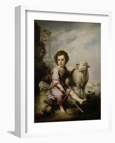 The Good Shepherd, Ca. 1660, Spanish School-Bartolome Esteban Murillo-Framed Giclee Print