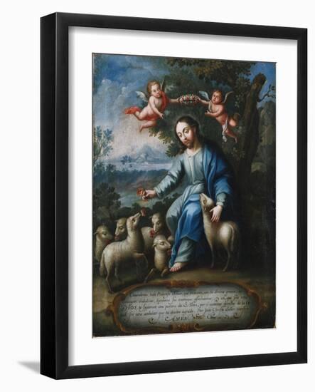 The Good Shepherd, El Buen Pastor, 1765-Miguel Cabrera-Framed Giclee Print