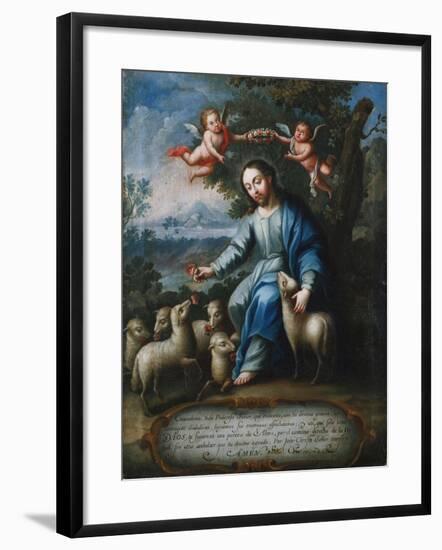 The Good Shepherd, El Buen Pastor, 1765-Miguel Cabrera-Framed Giclee Print