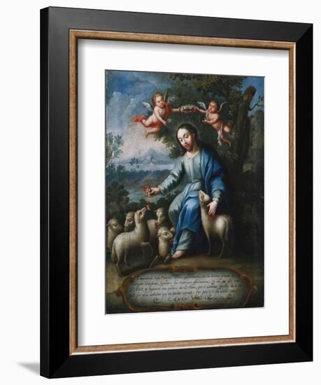 The Good Shepherd, El Buen Pastor, 1765-Miguel Cabrera-Framed Giclee Print