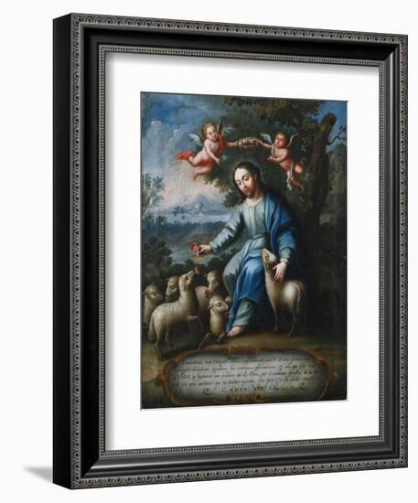 The Good Shepherd, El Buen Pastor, 1765-Miguel Cabrera-Framed Giclee Print