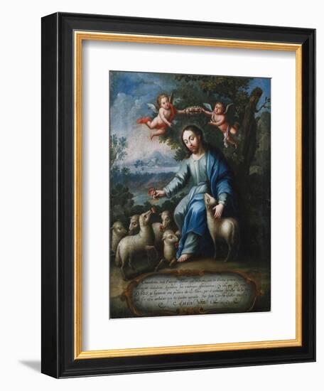 The Good Shepherd, El Buen Pastor, 1765-Miguel Cabrera-Framed Giclee Print