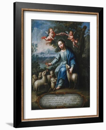 The Good Shepherd, El Buen Pastor, 1765-Miguel Cabrera-Framed Giclee Print