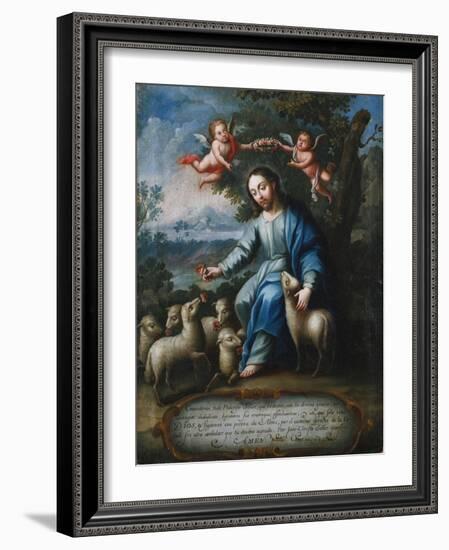 The Good Shepherd, El Buen Pastor, 1765-Miguel Cabrera-Framed Giclee Print