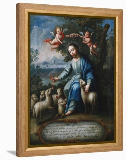 The Good Shepherd, El Buen Pastor, 1765-Miguel Cabrera-Framed Premier Image Canvas