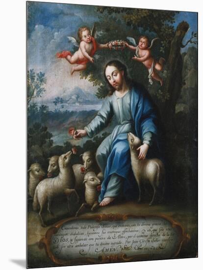 The Good Shepherd, El Buen Pastor, 1765-Miguel Cabrera-Mounted Giclee Print