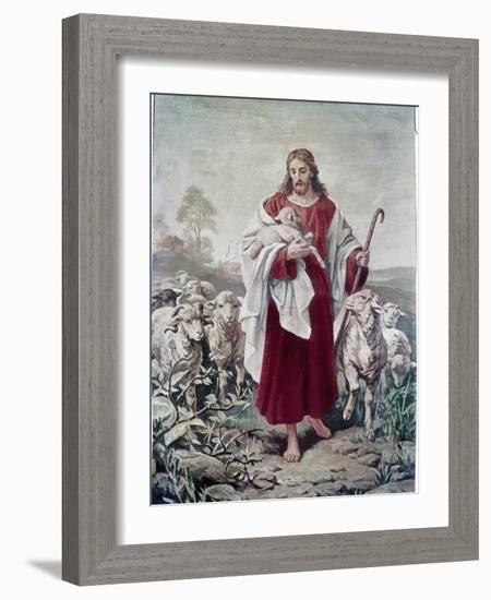 The Good Shepherd-Bernhard Plockhorst-Framed Giclee Print