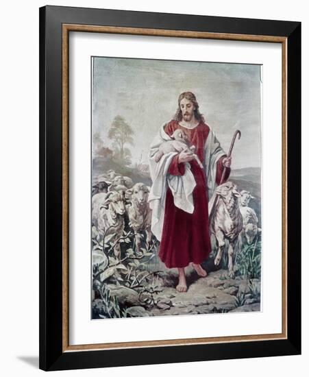 The Good Shepherd-Bernhard Plockhorst-Framed Giclee Print