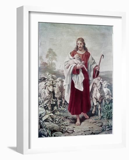 The Good Shepherd-Bernhard Plockhorst-Framed Giclee Print