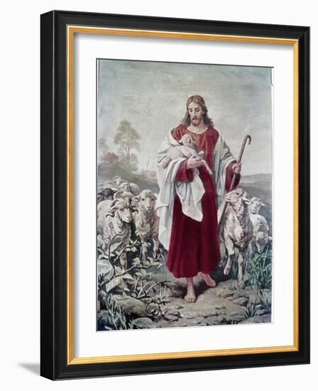 The Good Shepherd-Bernhard Plockhorst-Framed Giclee Print