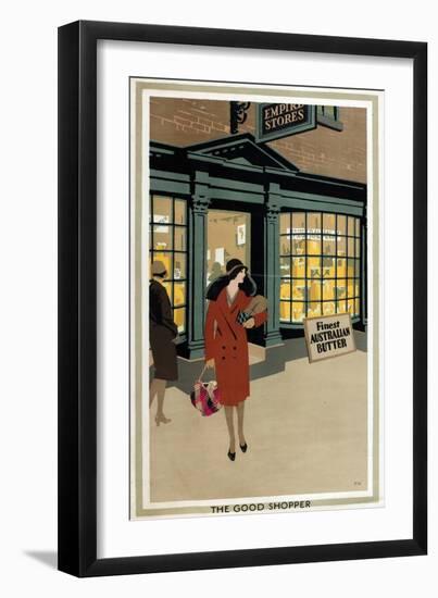 The Good Shopper, from the Series 'Empire Buying Makes Busy Factories'-Frank Newbould-Framed Giclee Print