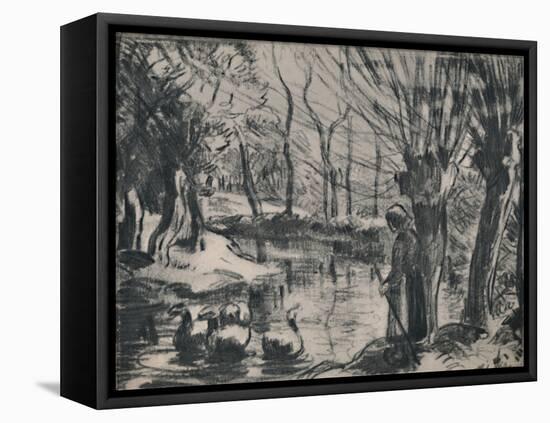 'The Goose Girl', c.1870s, (1946)-Camille Pissarro-Framed Premier Image Canvas