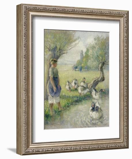 The Goose Girl (The Duck Pond), circa 1890-Camille Pissarro-Framed Giclee Print