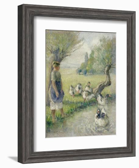 The Goose Girl (The Duck Pond), circa 1890-Camille Pissarro-Framed Giclee Print