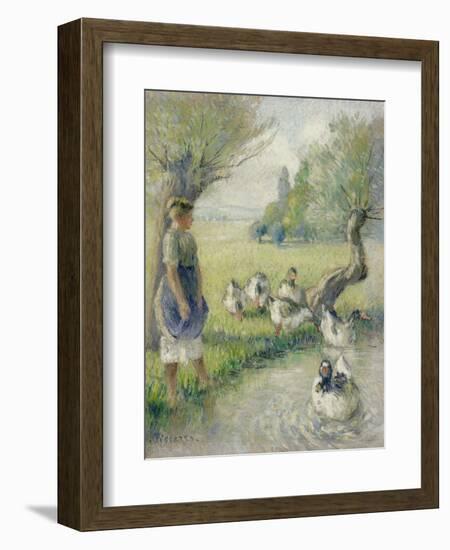 The Goose Girl (The Duck Pond), circa 1890-Camille Pissarro-Framed Giclee Print