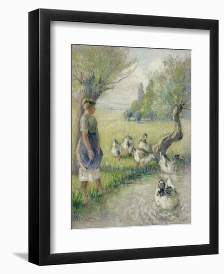 The Goose Girl (The Duck Pond), circa 1890-Camille Pissarro-Framed Giclee Print