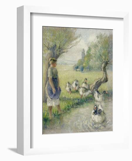 The Goose Girl (The Duck Pond), circa 1890-Camille Pissarro-Framed Giclee Print