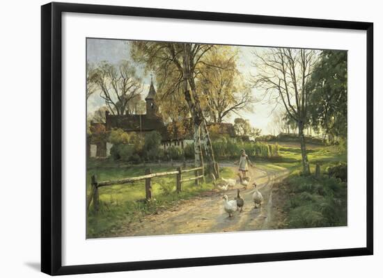 The Goose Girl-Peder Mork Monsted-Framed Premium Giclee Print