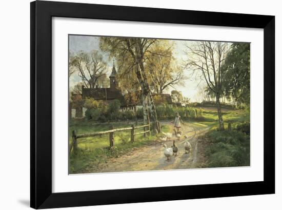 The Goose Girl-Peder Mork Monsted-Framed Premium Giclee Print